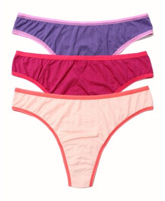 Women's Move Calm Mid Rise Thong 3 Pack
