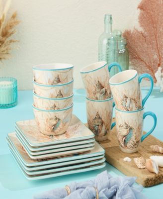 Escape to the Sea 16-Pc. Dinnerware Set, Service for 4
