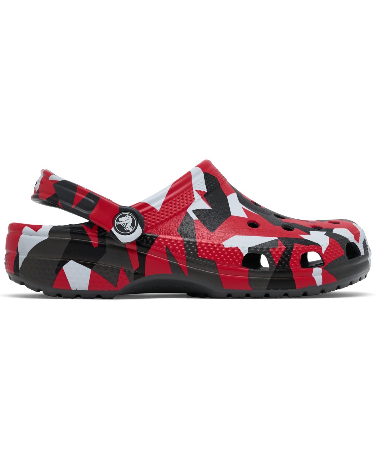 Crocs Little Kids Classic Geo Camo Clogs From Finish Line In Slate Gray,red