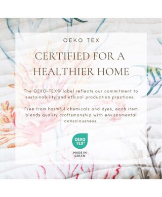 Fading Coral Stitched Quilt Set with Shams