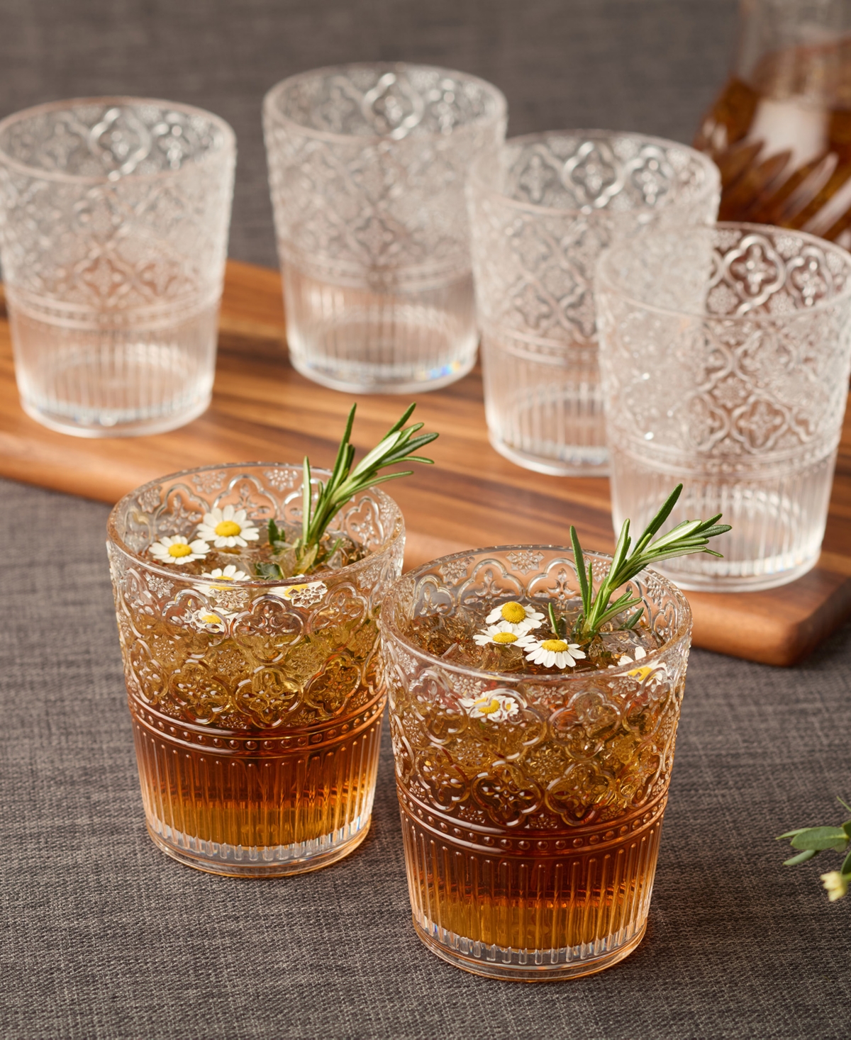 Certified International Set Of 6 Santa Fe 22oz Acrylic Ice Tea Glasses In Clear
