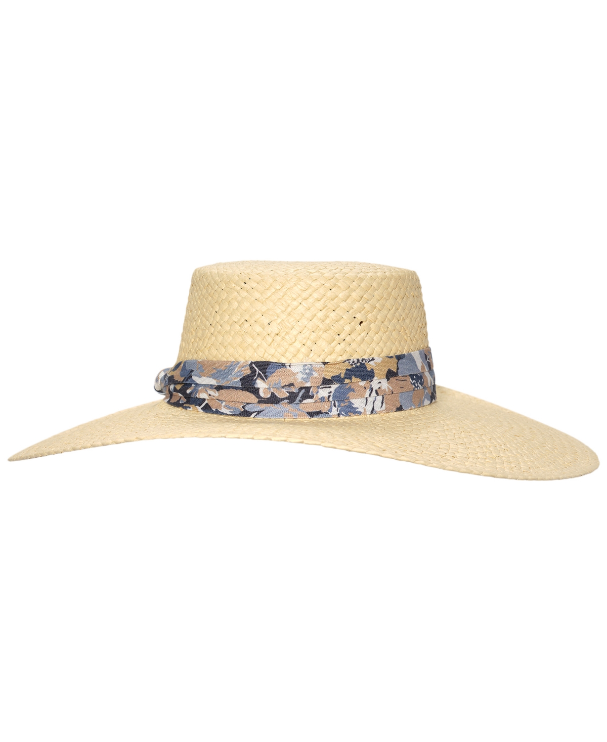 Ralph Lauren Rustic Printed Band Sun Hat In Natural,blue