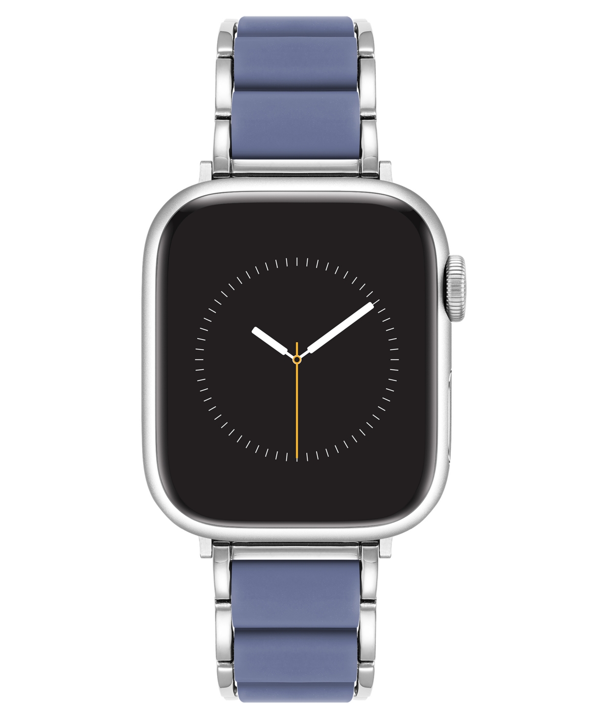 Anne Klein Women's Light Blue Rubberized Link With Silver-tone Alloy Metal Band For Apple Watch 10 38/40/41mm In Light Blue,silver-tone