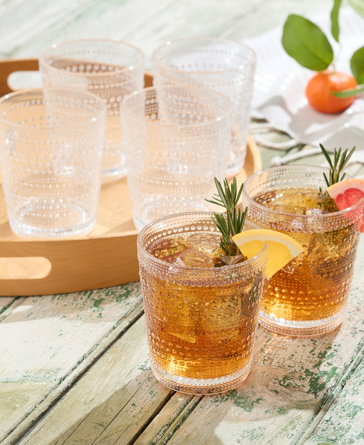 Certified International Set Of 6 Santa Fe 22oz Acrylic Ice Tea Glasses In Clear
