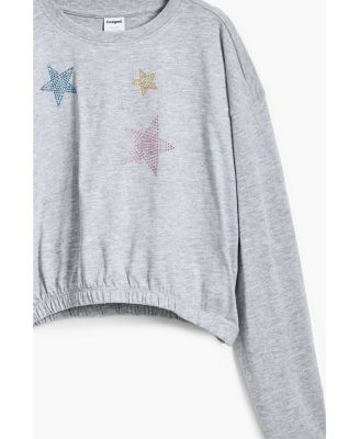 Girls Girls's T-shirt with star rhinestones