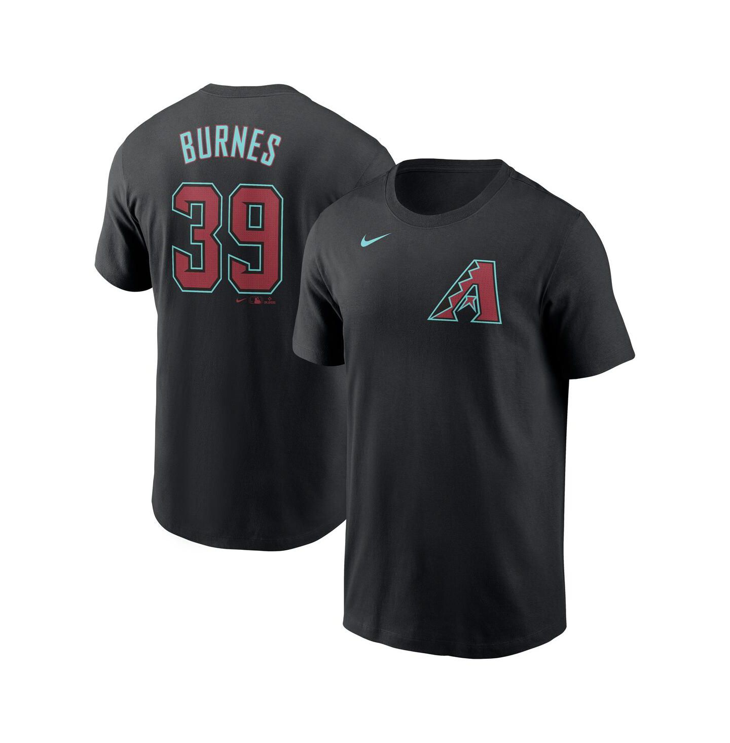 Мужская футболка Nike Corbin Burnes Black Arizona Diamondbacks Fuse Name & Number — фото 1
