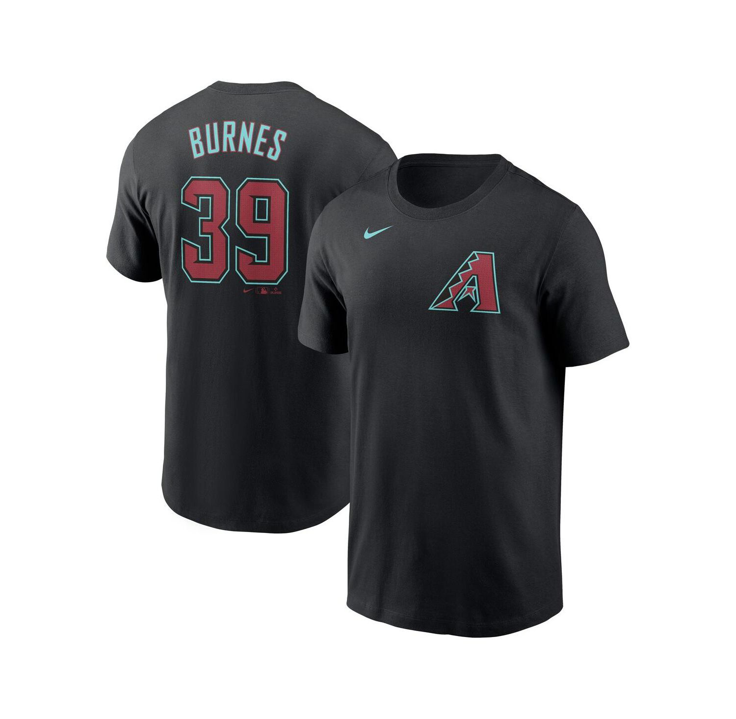 Men's Corbin Burnes Black Arizona Diamondbacks Fuse Name & Number T-Shirt