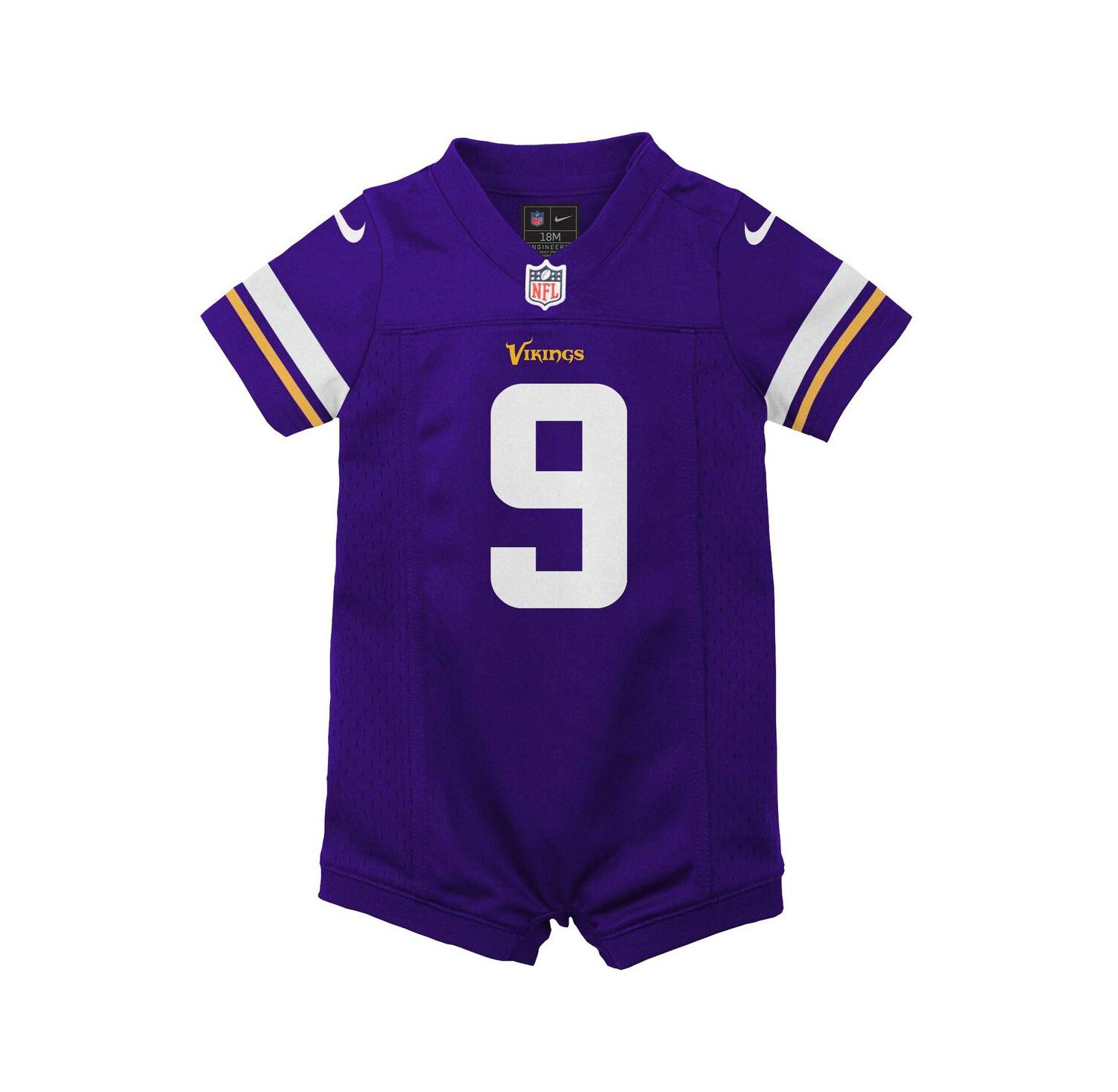 Baby Boys and Girls J. J. McCarthy Purple Minnesota Vikings Romper Game Jersey