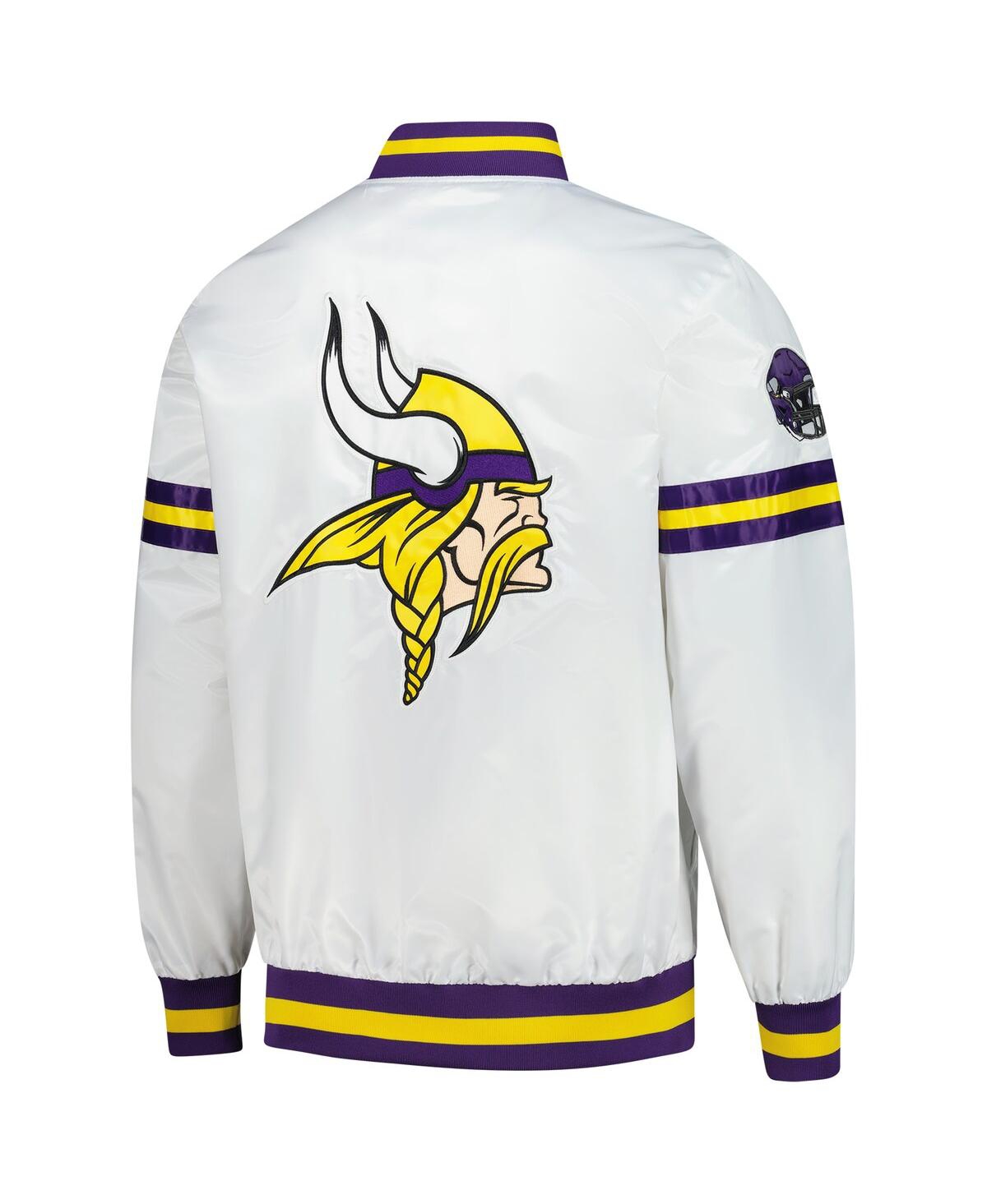 Starter Men's White Minnesota Vikings Scout Full-snap Varsity Jacket In White