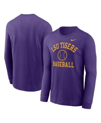 Nike - Men's Purple LSU Tigers Essential Baseball Arch Long Sleeve T-Shirt