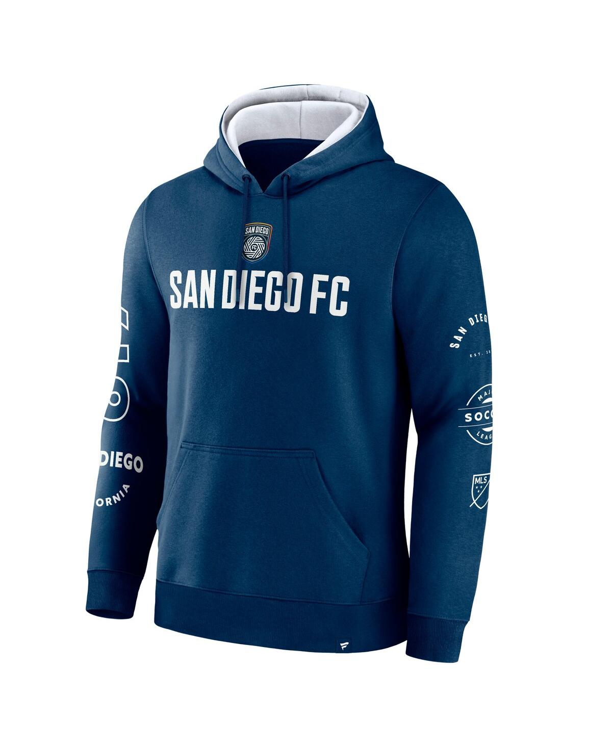 Fanatics Men's Navy San Diego Fc Penalty Kick Legacy Pullover Hoodie In Navy