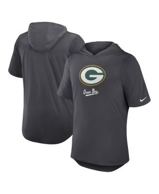 Nike - Men's Anthracite Green Bay Packers Tri-Blend Performance Hoodie T-Shirt