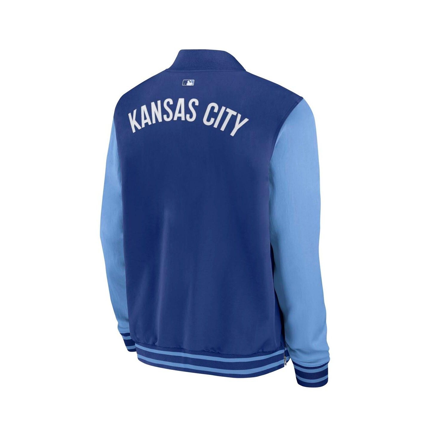 Мужская куртка Nike Royal/Light Blue Kansas City Royals Authentic Collection Dugout Full-Zip Bomber — фото 2