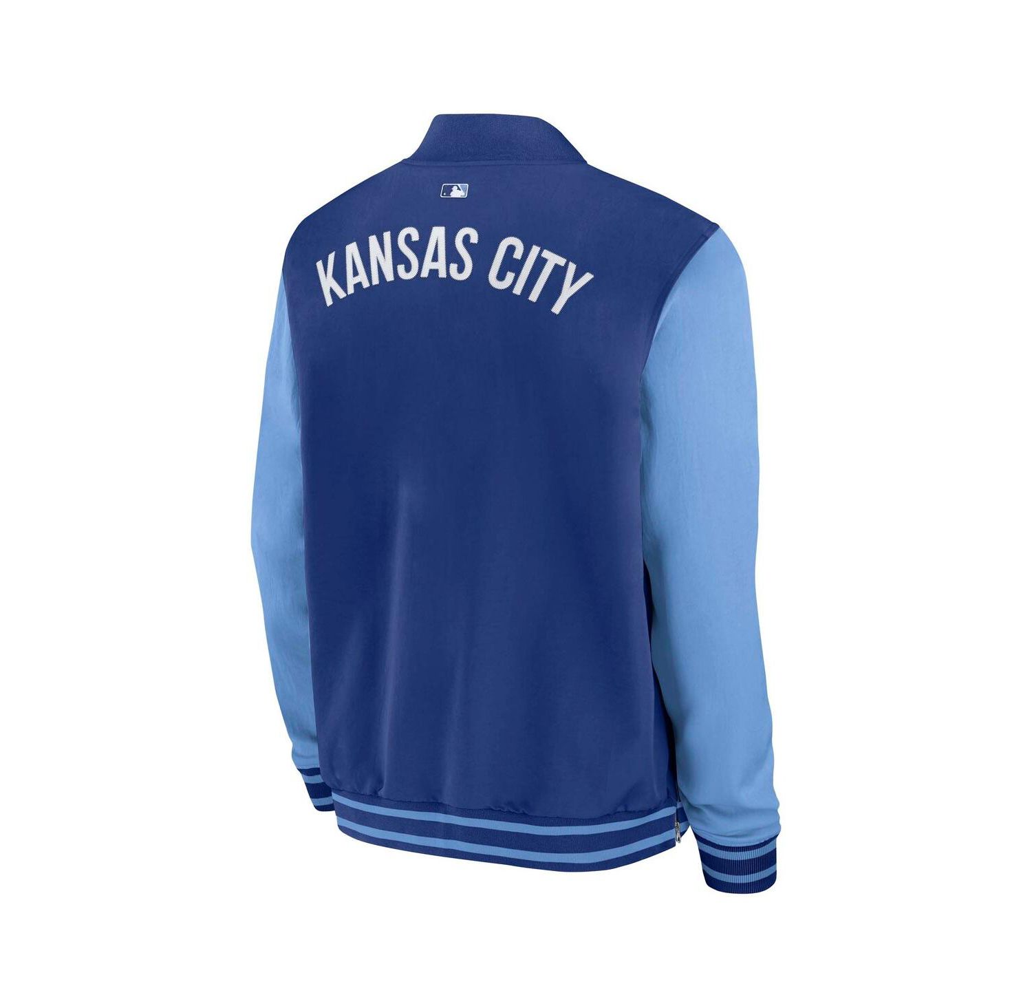 Men's Royal/Light Blue Kansas City Royals Authentic Collection Dugout Full-Zip Bomber Jacket
