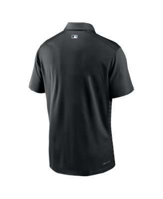 Men's Black Miami Marlins Authentic Collection Victory Performance Polo Shirt