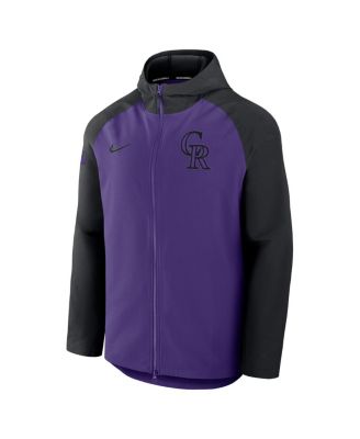 Men's Purple/Black Colorado Rockies Authentic Collection Raglan Performance Full-Zip Jacket