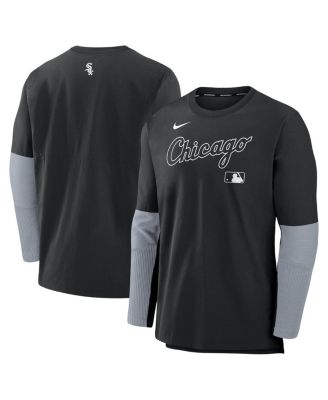 Nike - Men's Black/Gray Chicago White Sox Authentic Collection Player Lightweight Performance Long Sleeve Top