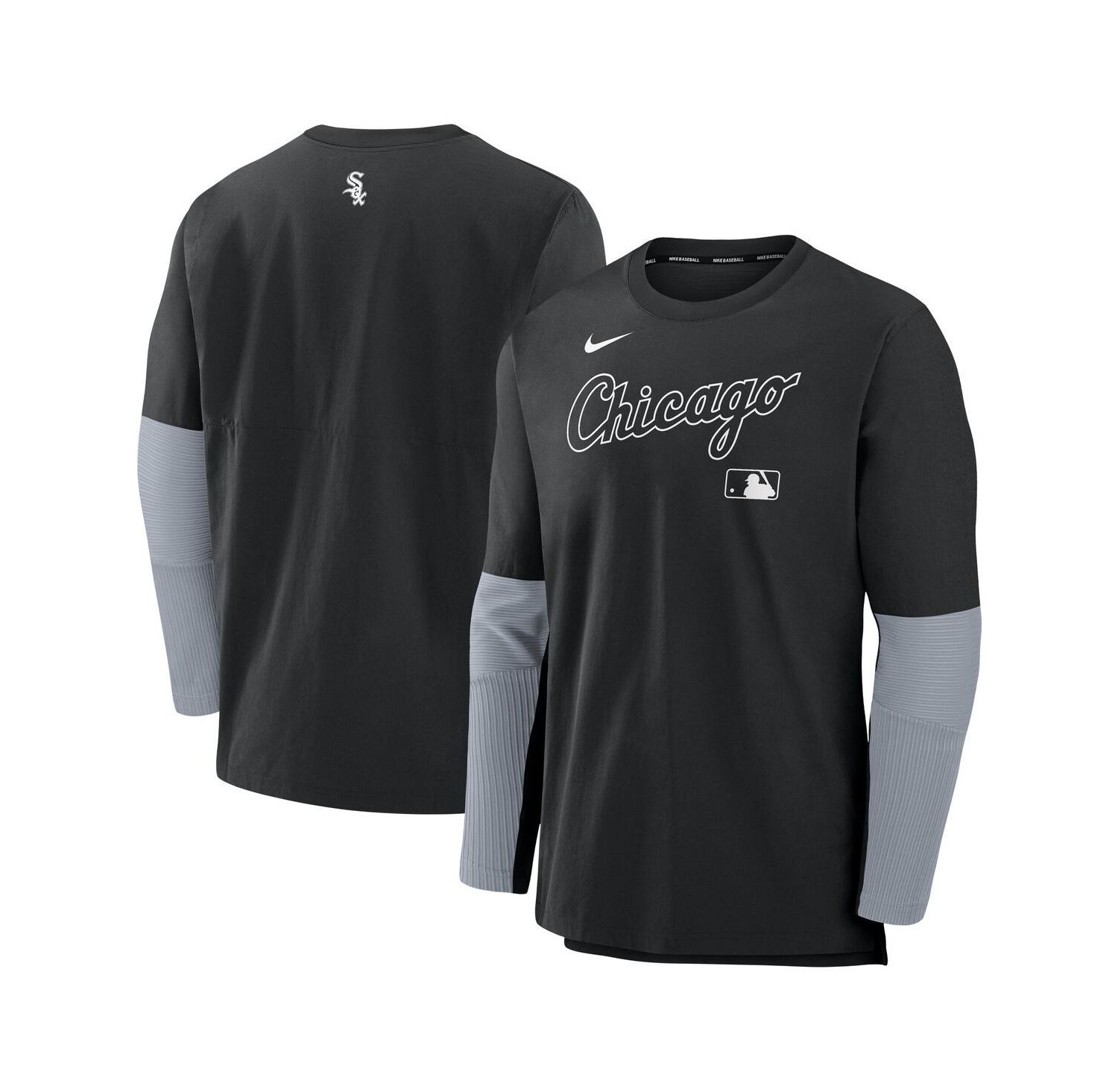 Men's Black/Gray Chicago White Sox Authentic Collection Player Lightweight Performance Long Sleeve Top