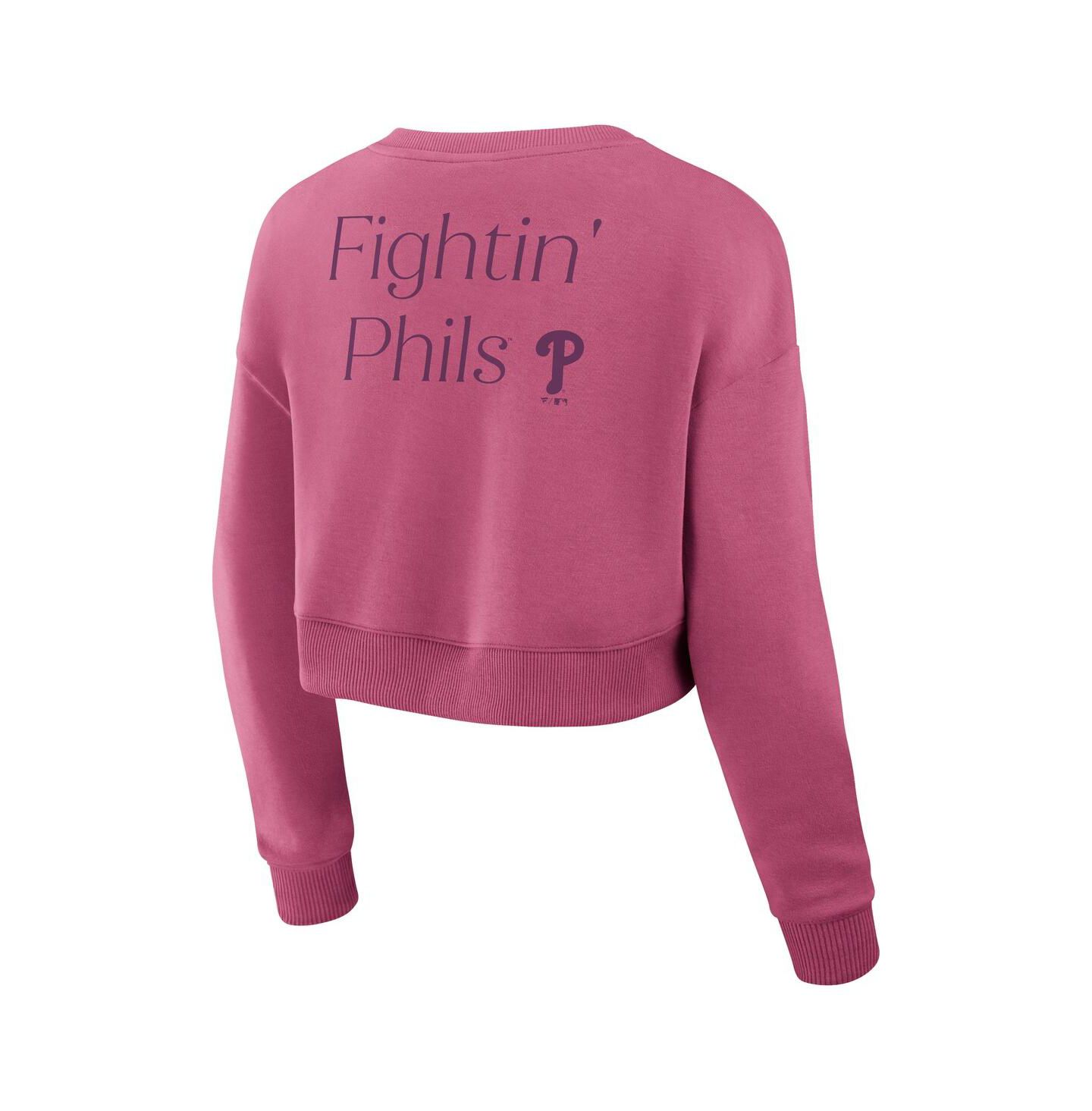 Женская толстовка Fanatics Pink Philadelphia Phillies Relax Studio Cropped Pullover — фото 2