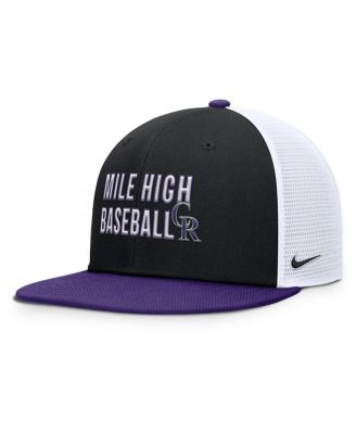 Men's Black/Purple Colorado Rockies Pro Trucker Snapback Hat