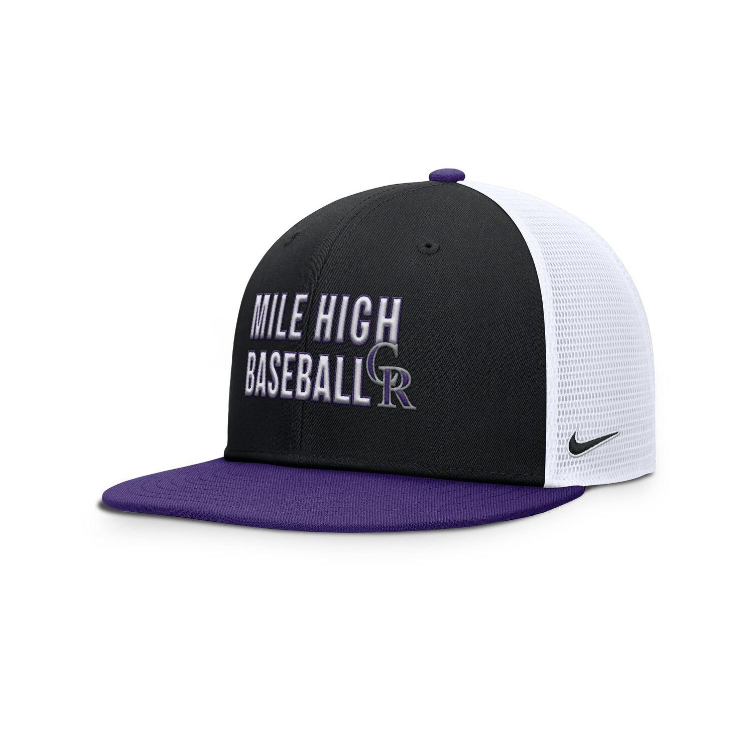 Men's Black/Purple Colorado Rockies Pro Trucker Snapback Hat