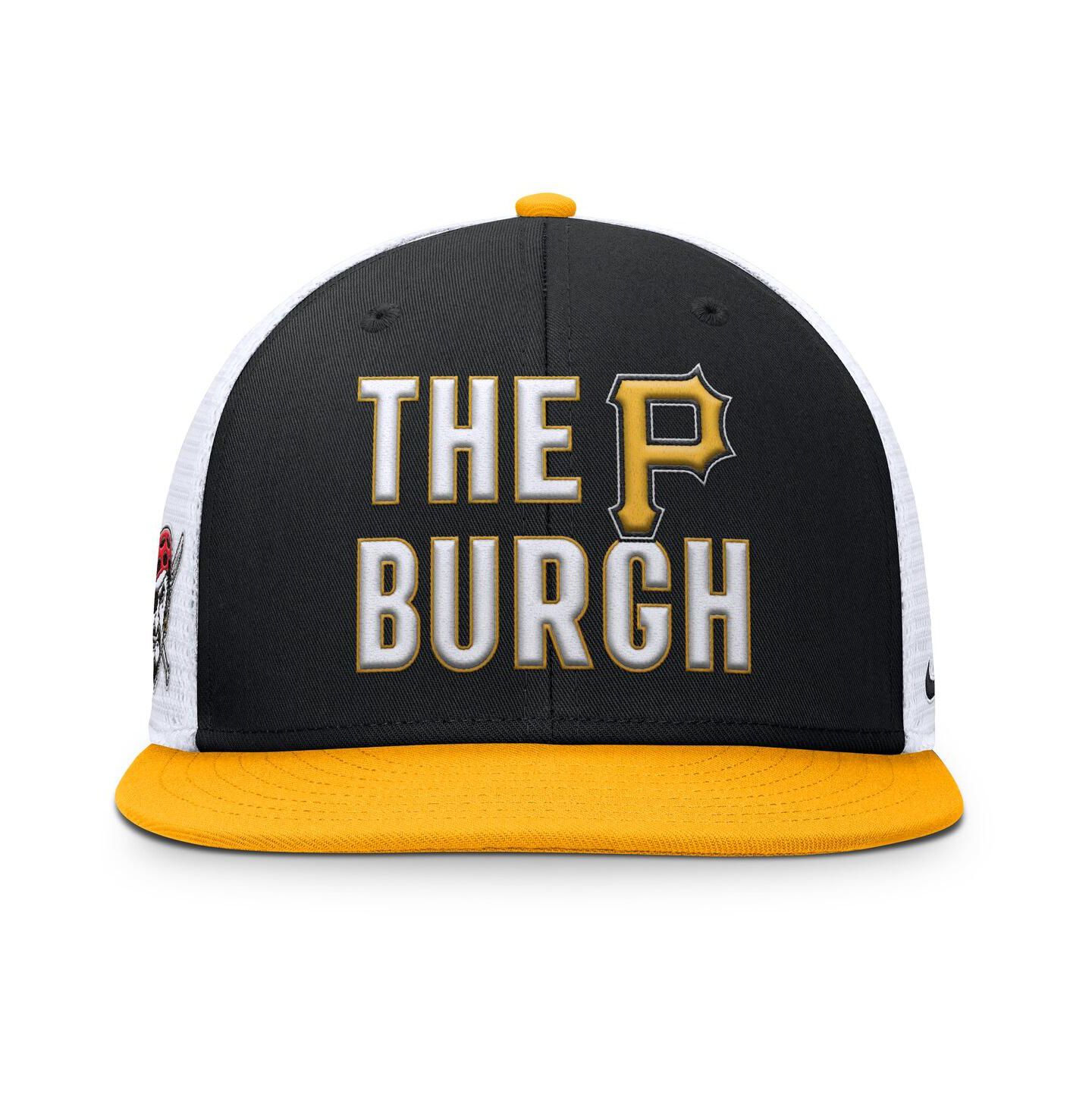 Мужская кепка Nike Black Pittsburgh Pirates Pro Trucker Snapback Hat — фото 4