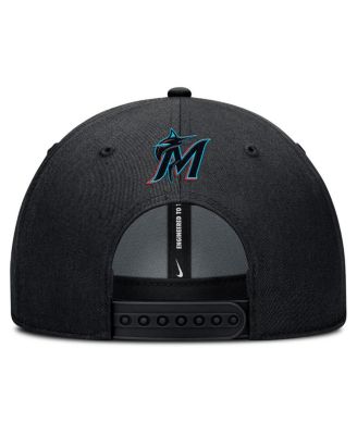 Men's Black Miami Marlins Rise Gaberdine Adjustable Hat