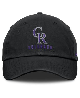 Women's Black Colorado Rockies Club Adjustable Hat