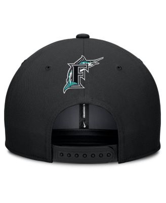 Men's Gray/Black Florida Marlins Cooperstown Collection Pro Performance Snapback Hat