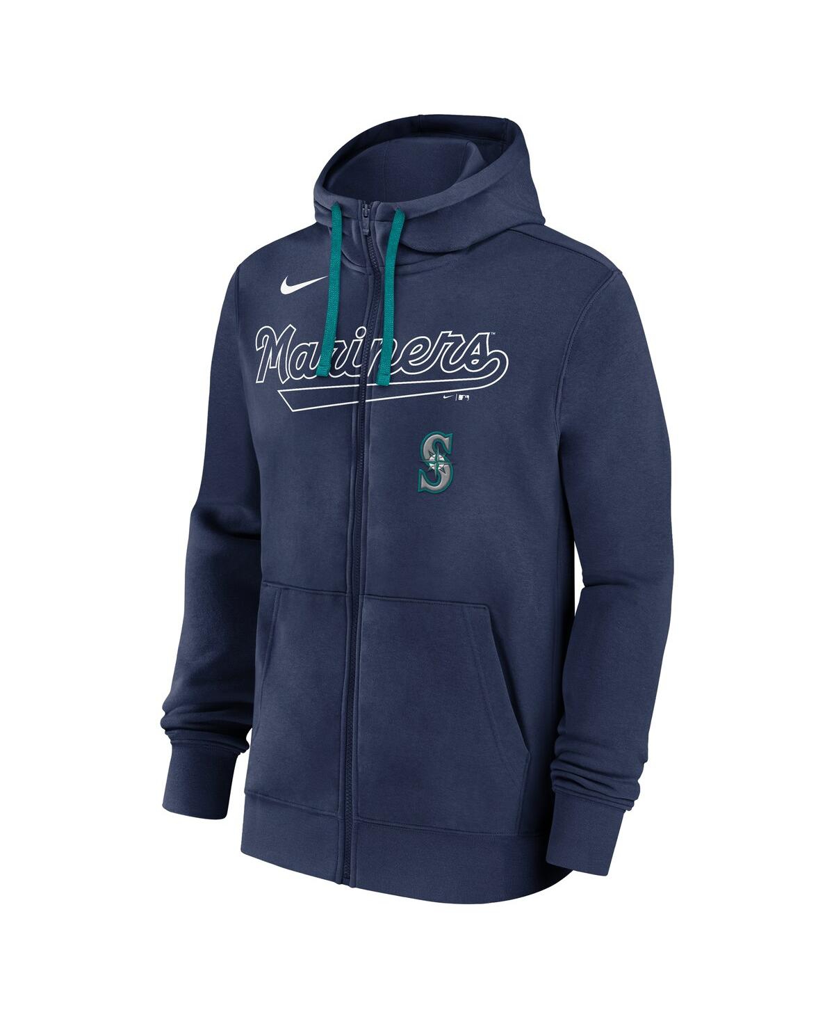 Nike Seattle Mariners Knockout Script  Men's Mlb Full-zip Hoodie In Navy