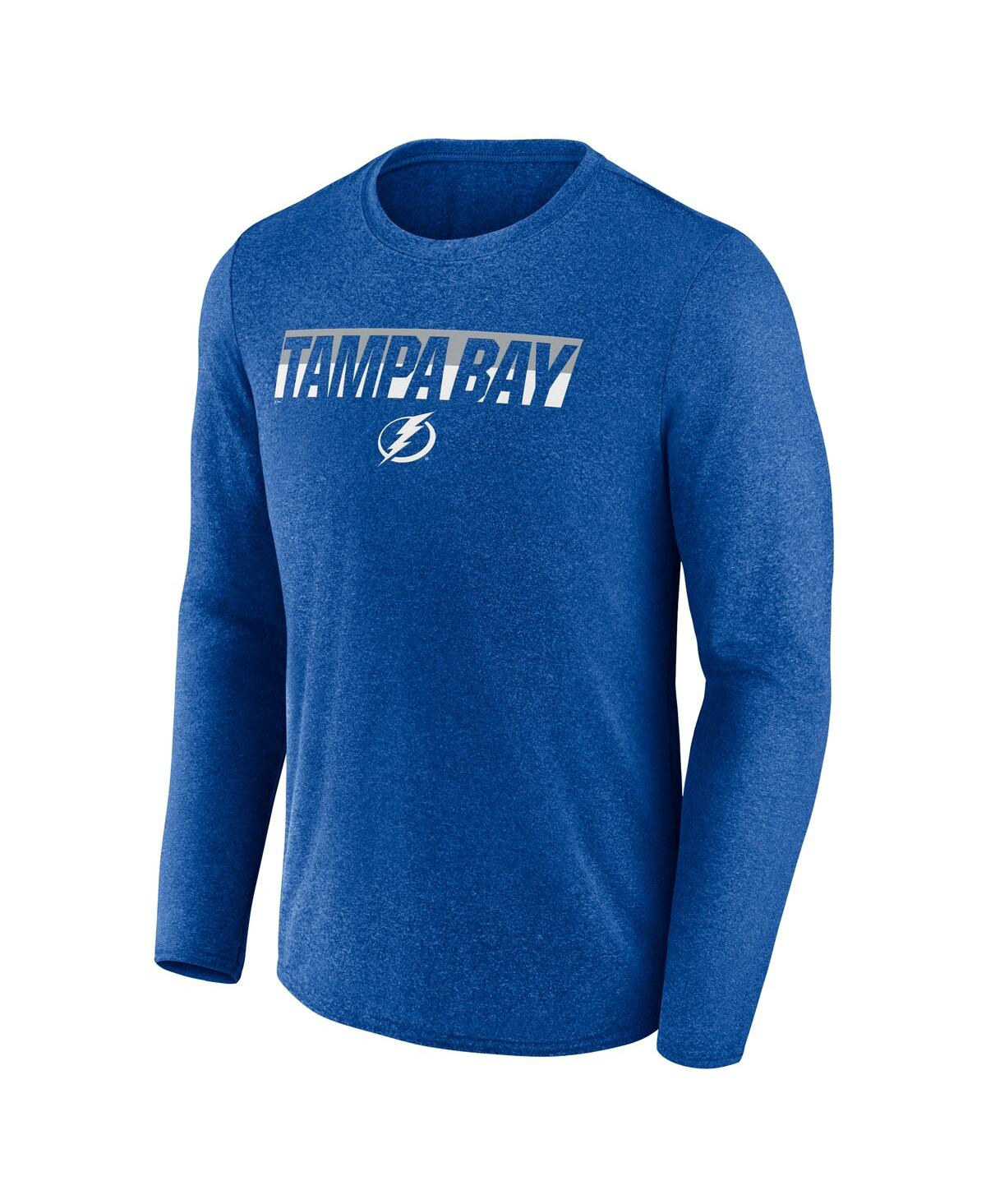 Fanatics Men's Heather Blue Tampa Bay Lightning Transition Long Sleeve T-shirt In Heather Blue