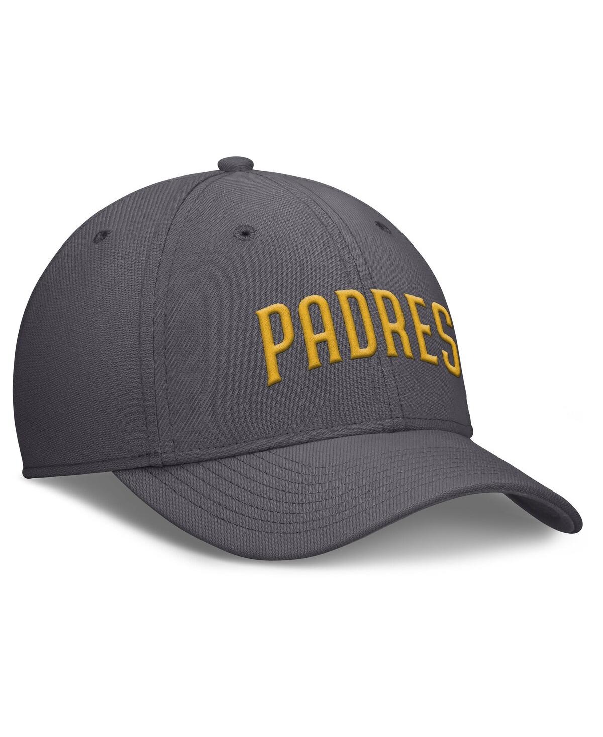 Nike San Diego Padres Swoosh  Men's Dri-fit Mlb Hat In Gray