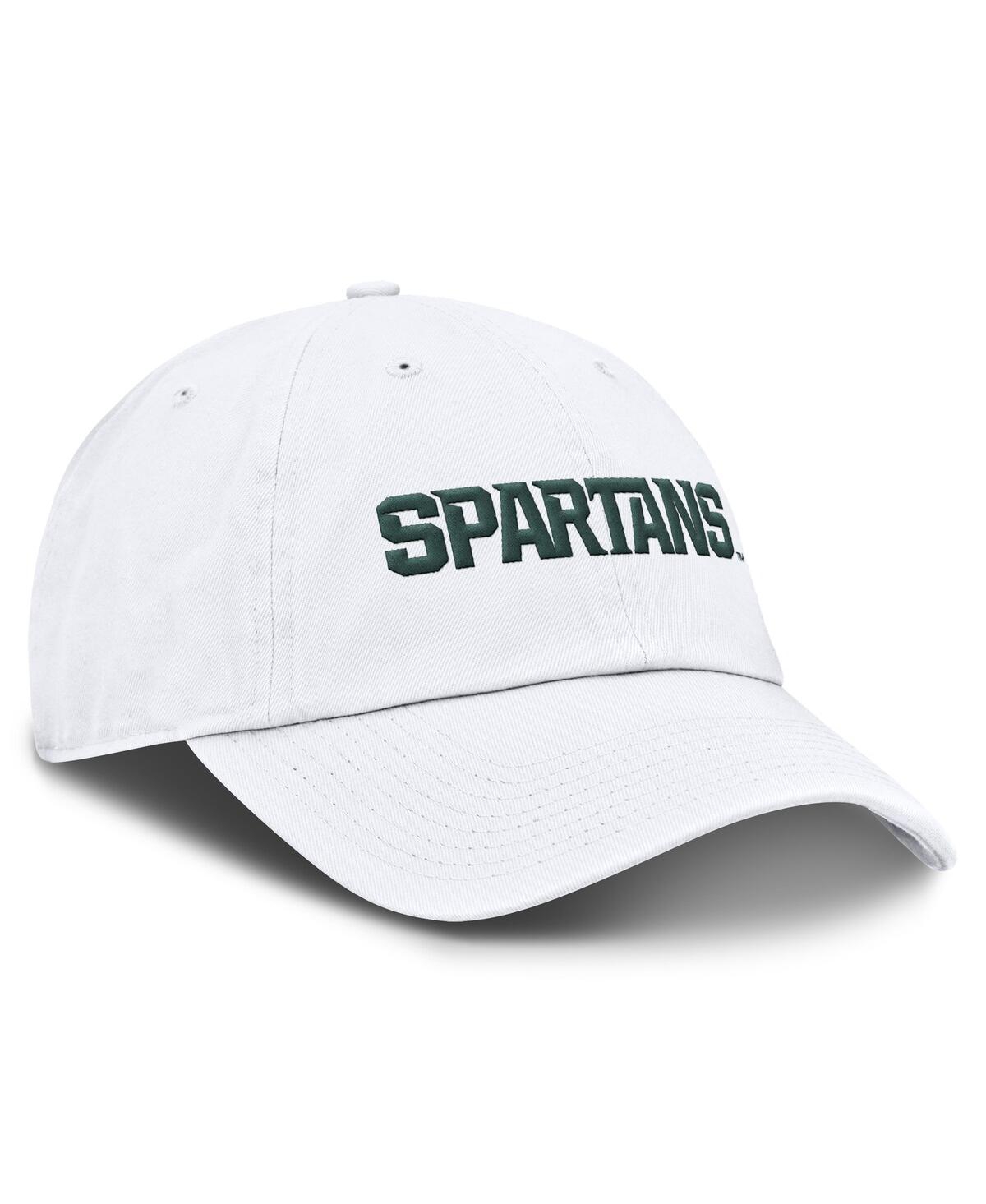 Nike Michigan State Spartans Core Club Mascot Wordmark  Men's College Adjustable Hat In White