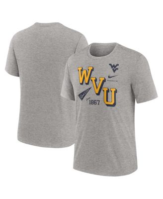 Nike - Men's Heather Gray West Virginia Mountaineers Blitz Roll Call Tri-Blend T-Shirt