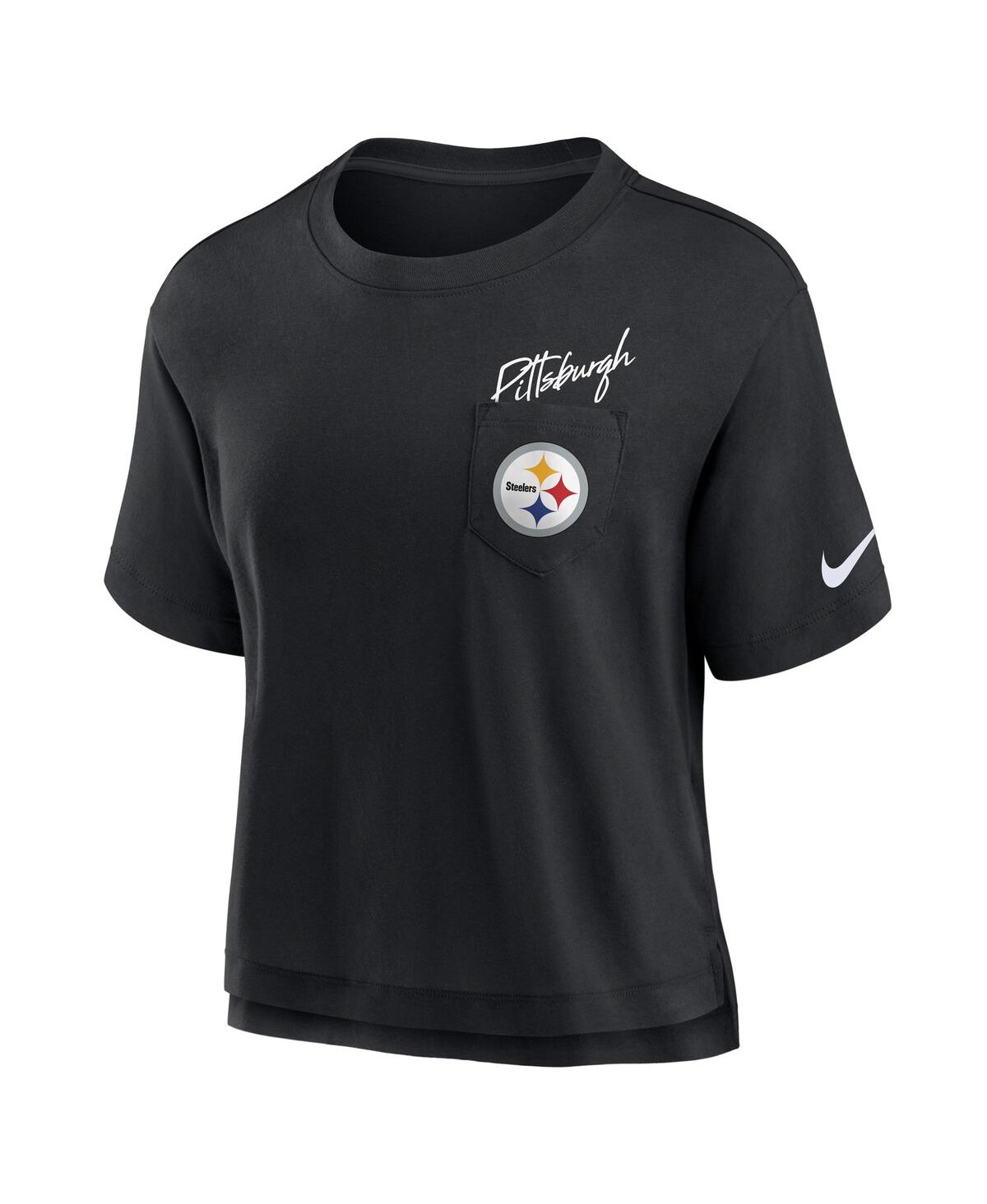 Nike Women's Black Pittsburgh Steelers Performance Pocket T-shirt In Black