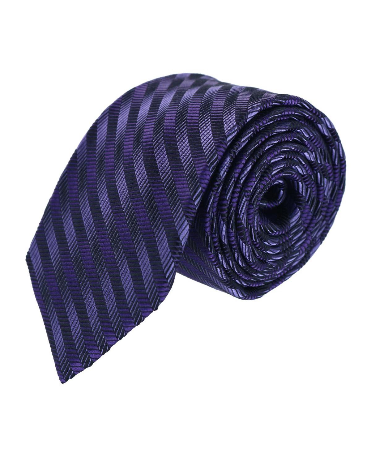 Men's Nathanial Regal Patterned Diagonal Line Silk Business Necktie - Red