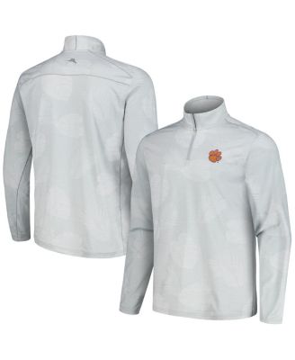 Tommy Bahama - Men's Gray Clemson Tigers Delray Frond IslandZone Half-Zip Jacket