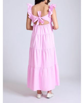 Maternity Ruffle Sleeve Tie-Back Maxi Dress - Motherhood