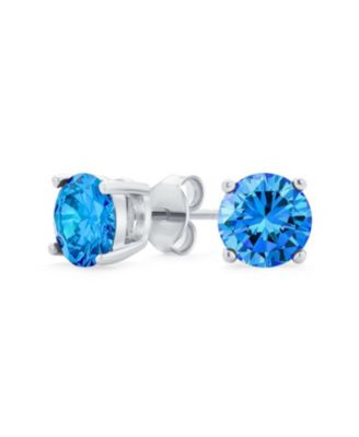 1CTW Round Cubic Zirconia Solitaire CZ Stud Earrings .925 Sterling Silver 7MM