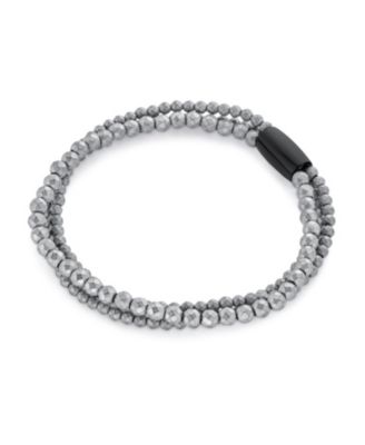 Stacked Fashion Metallic Grey Faceted Multi Strand Hematite Bead Bracelet Energy Therapy Bracelet Stress Anxiety Bracelet