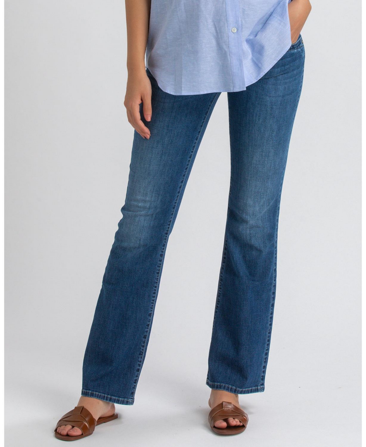 Maternity Graduated Flare Jeans - Medium light st