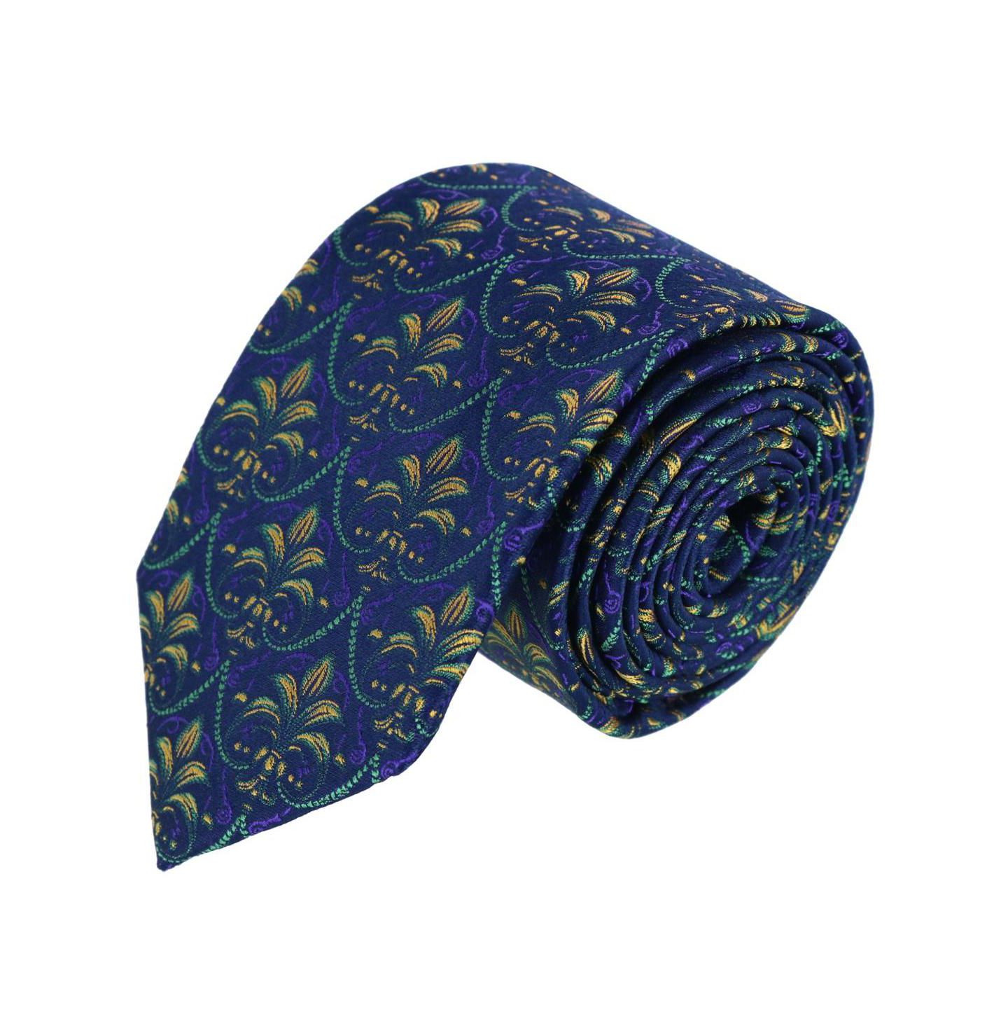 Мужские галстуки TRAFALGAR The French Quarter Fleur dis Lis Silk Novelty Necktie, цвет: Фиолетовый — фото 1