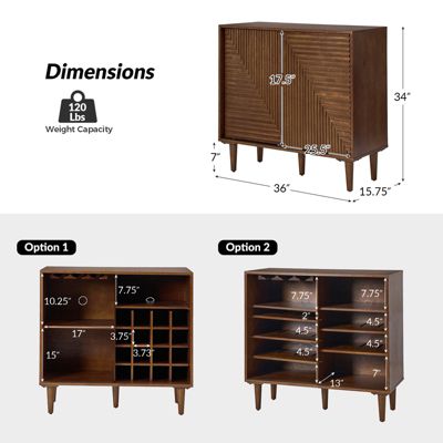 Alfred Tall 3-Door Accent Cabinet with Adjustable Shelves