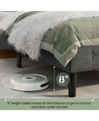 Platform Bed with Button Tufted Headboard