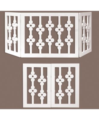 Products Wooden Pet Gate: White Floral