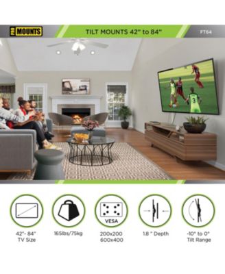 Tilt TV Wall Mount for TVs 42" - 84" Up to 165 lbs