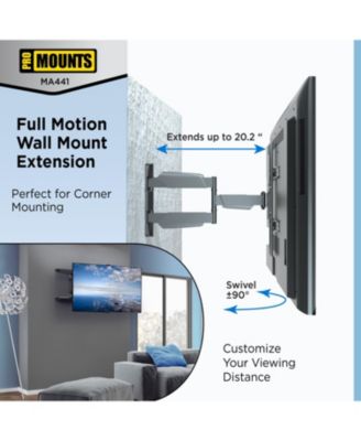 Full Motion TV Wall Mount for 32”-65” Screens, Holds up to 70lbs