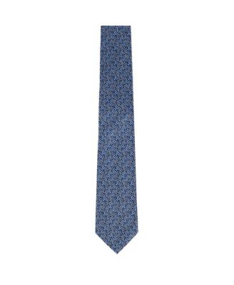 Men's Benito's Blue Basketweave Patterned Silk Novelty Necktie