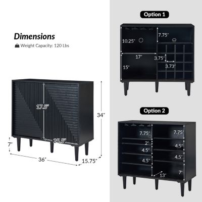 Alfred 34" Tall 2-Door Accent Cabinet with Adjustable Shelves