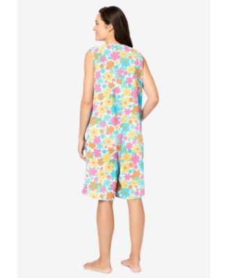 Plus Size Zip-Front Terry Romper